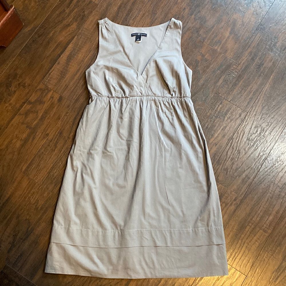 GAP Gray Cotton Summer Cross Front Tank Dress - Size 4